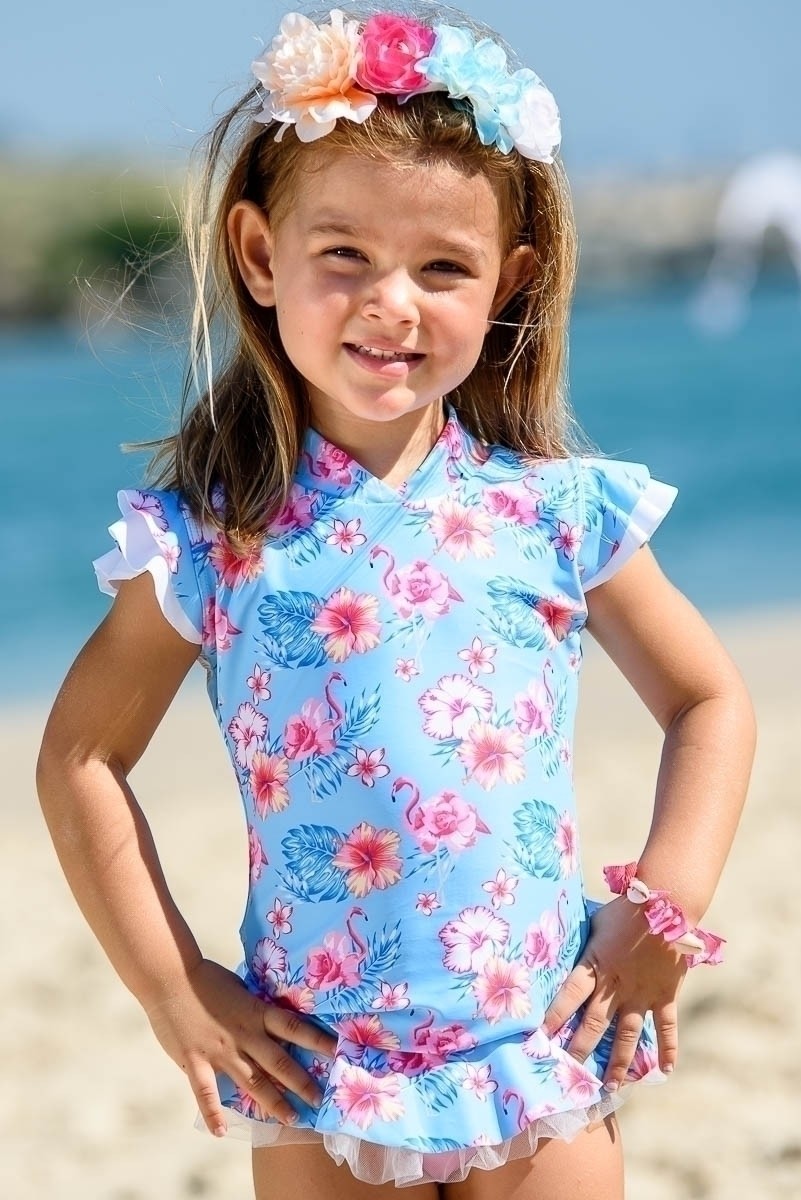 Baby Girls Rash Guard and Nappy Cover Set