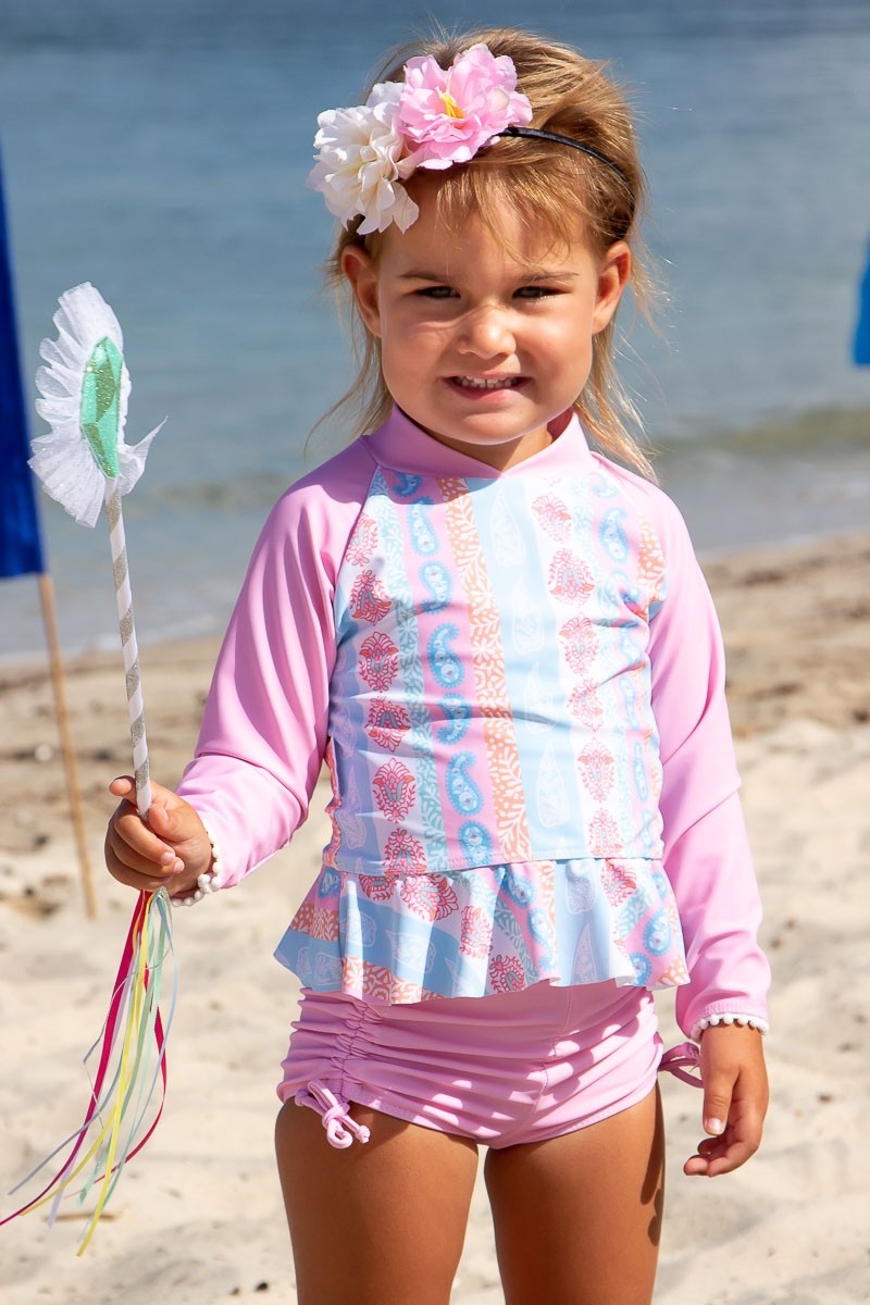 Baby girl deals rash guard