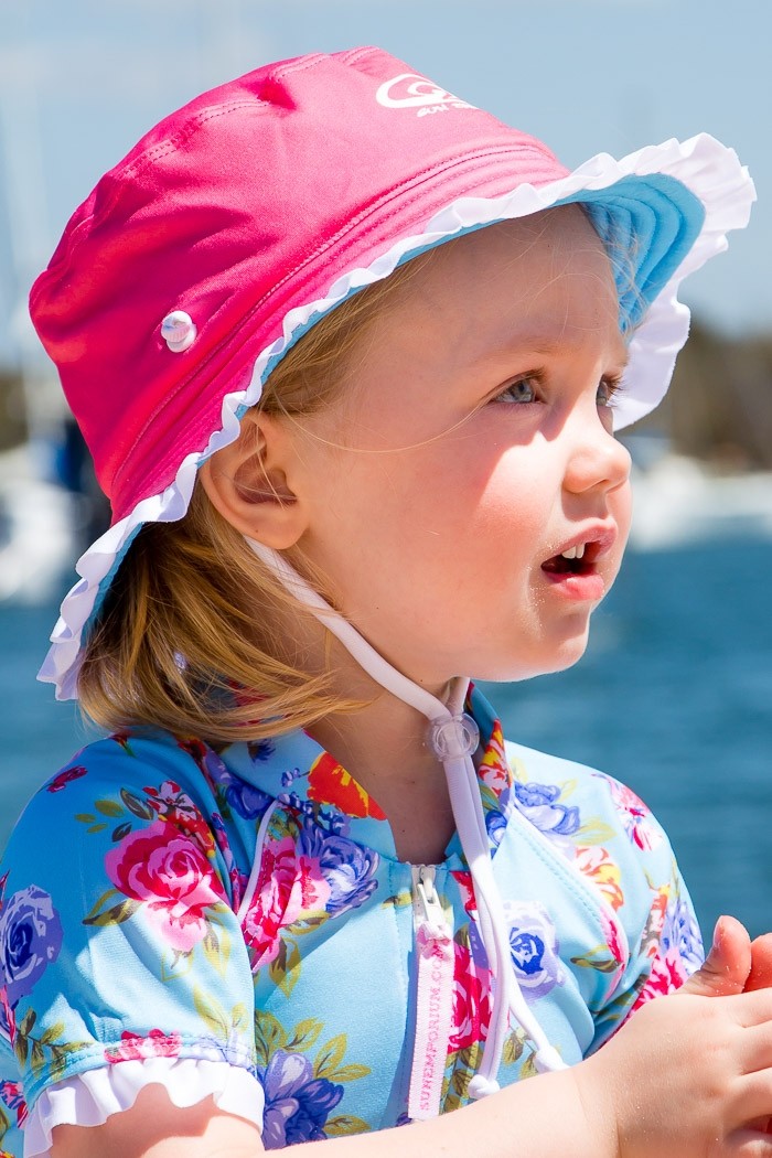 Girls Reversible Brim Hat with Frills